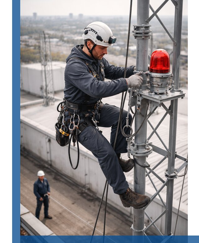 Монтаж заградительных огней и обслуживание объектов в Слободской