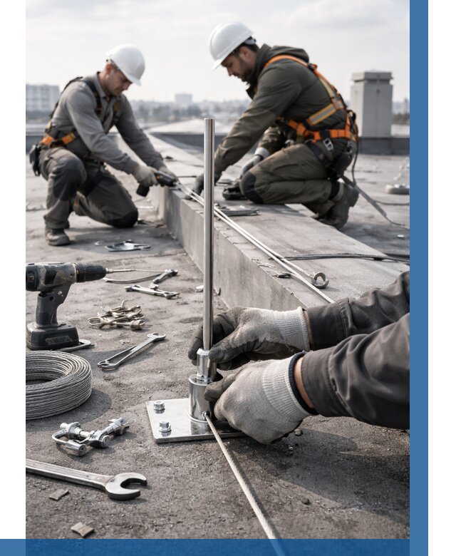 Монтаж молниезащиты на кровле в Слободской цена от 25763 р. | ВЫСОТНИК-Слб