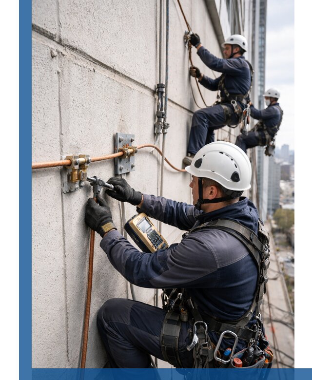 Монтаж системы заземления здания и молниезащиты в Слободской