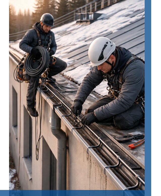Монтаж греющего кабеля на кровле в Слободской от 464 р. | ВЫСОТНИК-Слб