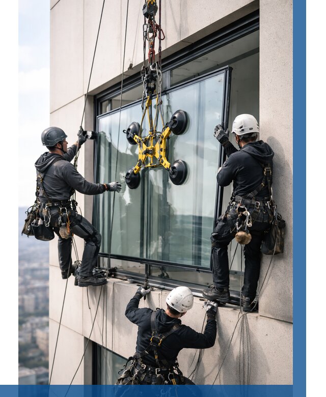 Монтаж стеклопакетов на высоте в Слободской от 3298 р. | ВЫСОТНИК-Слб