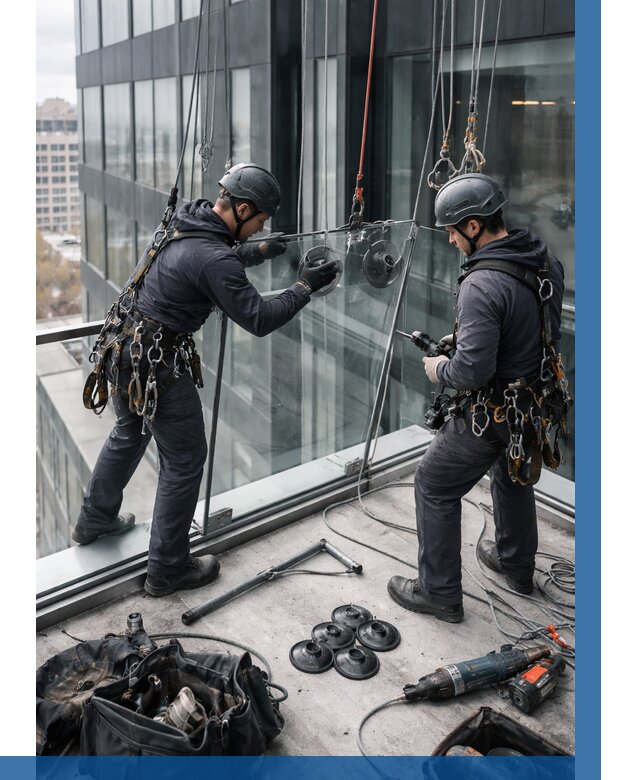 Монтаж стеклянных ограждений в Слободской от 2576 р. | ВЫСОТНИК-Слб