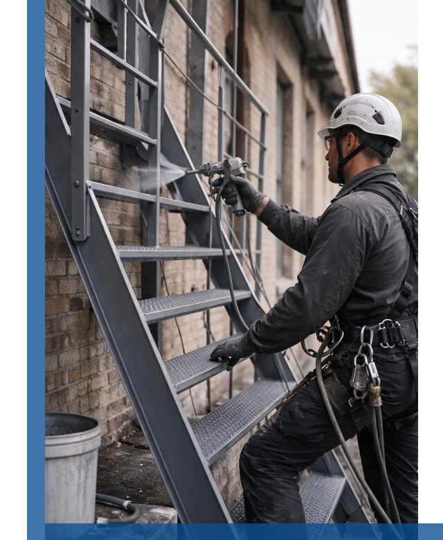 Покраска и антикоррозионная защита пожарных лестниц в Слободской