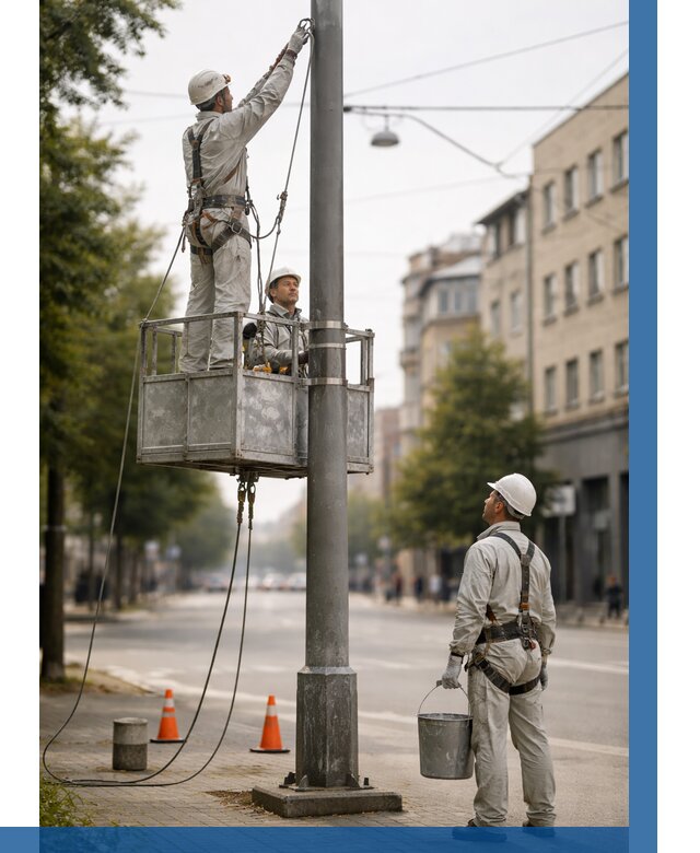 Покраска опор освещения в Слободской от 5153 р. | ВЫСОТНИК-Слб