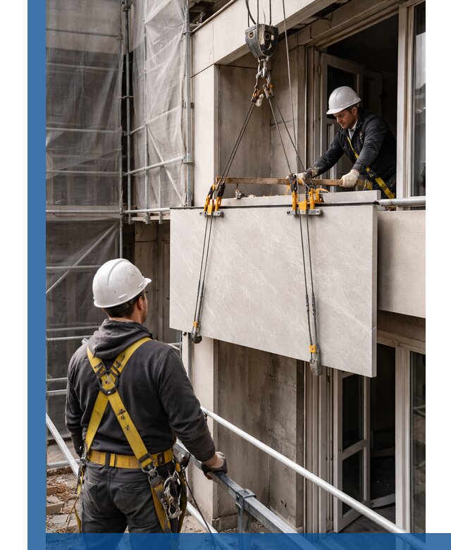 Подъем керамогранита на этаж в Слободской грузчиками и техникой