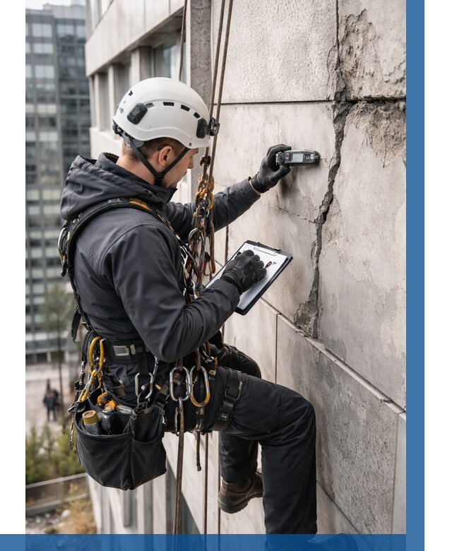 Обследование фасада альпинистами в Слободской от 124 р. | ВЫСОТНИК-Слб