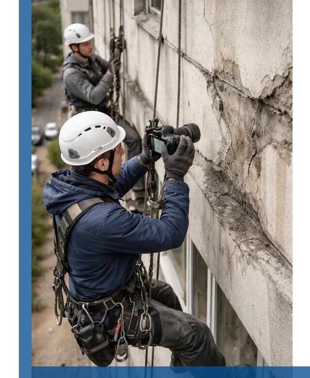 Фотофиксация дефектов фасада с высотной съемкой в Слободской