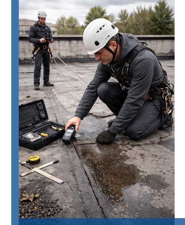 Обследование кровли на протечки и выявление дефектов в Слободской