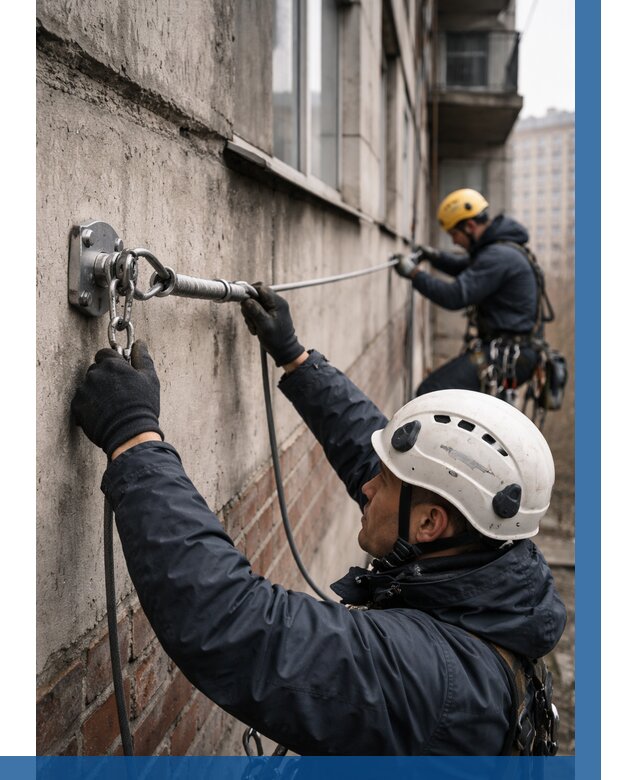 Монтаж анкерных линий в Слободской от 3092 р. | ВЫСОТНИК-Слб