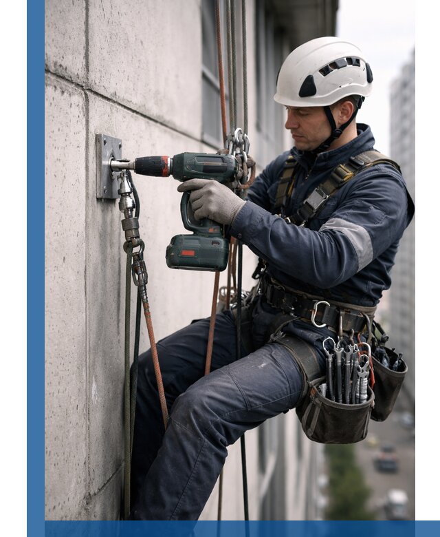 Установка анкерных точек для высотных работ в Слободской